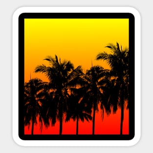 Palm Trees Palm Tree Sunset Square Vacation Sticker